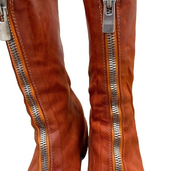 Guidi Front Zip PL2 Burnt Orange Mid Calf Boots - Picture 7 of 16